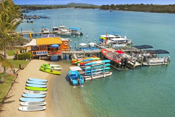 The Noosa River serves as a backdrop for everything from houseboats and holiday parks to fishing spots and multimillion-dollar homes.