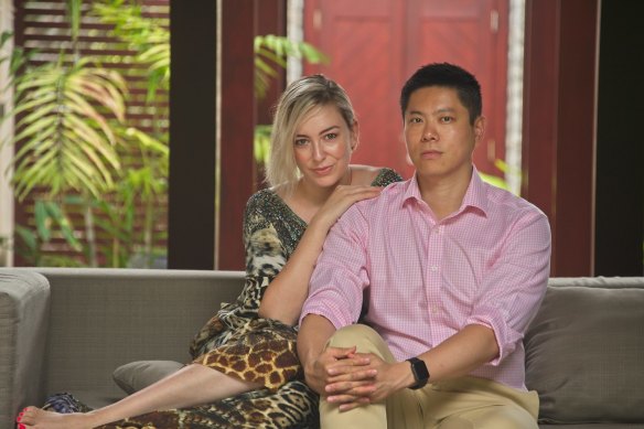 Jessica Rudd and Albert Tse at their holiday home in Port Douglas in 2017.