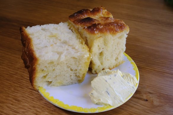 Ellie Bouhadana’s focaccia with butter.