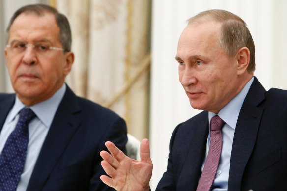 Russian Foreign Minister Sergey Lavrov and Russian President Vladimir Putin