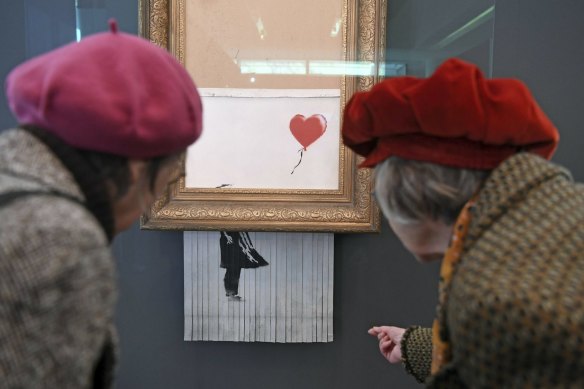 The shredded Banksy painting Love is in the Bin.