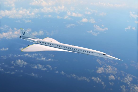 A rendering of the Boom Overture supersonic jet. 