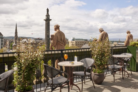 Views from the rooftop bar Lamplighters over St Andrews Square.