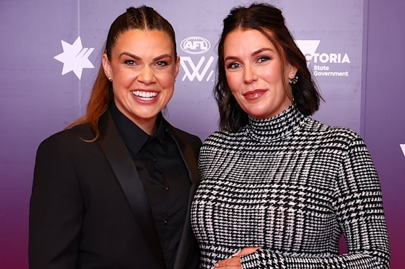 Anne Hatchard and wife Georgie at the AFLW awards in November.