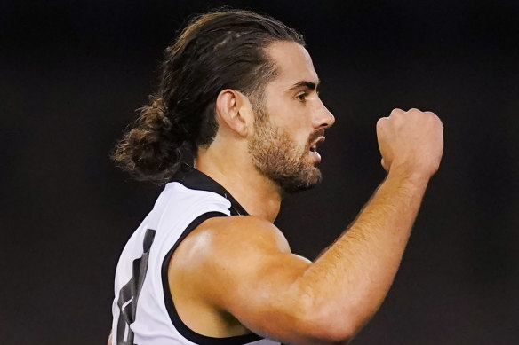 Brodie Grundy and the Pies will be back in action when they meet the Tigers in footy's return clash.