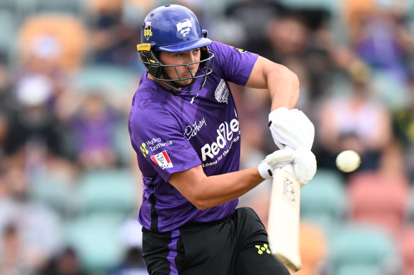 A Twenty20 phenomenon: Tim David batting for the Hobart Hurricanes.