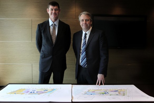 Crown's James Packer with Todd Nisbet in 2019.