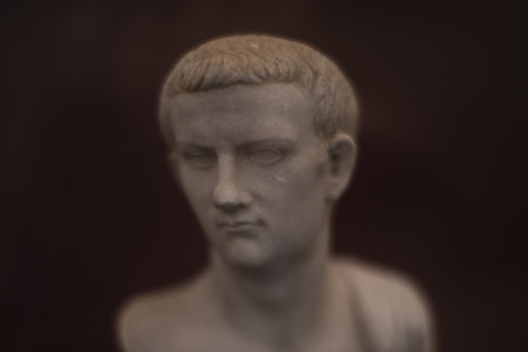 A marble bust of Caligula: the mosaic came from one of two ships the emperor had built as floating palaces.  