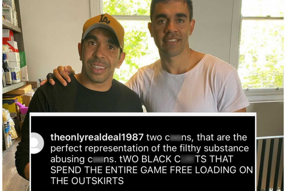 A social media post to Eddie Betts’ Instagram account in recent weeks.