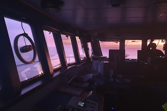 The San Aotea II fishing boat in the Southern Ocean.