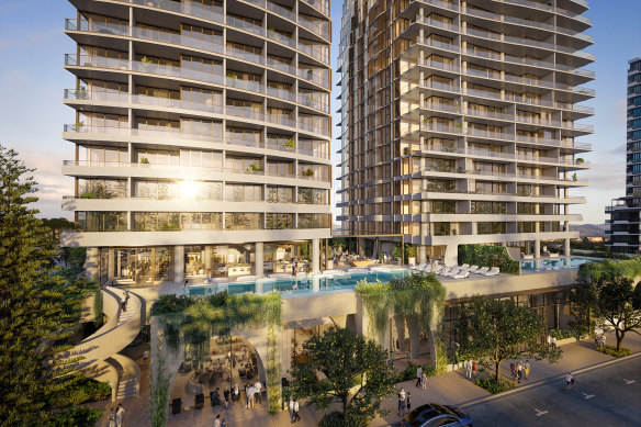 An artist impression of Mondrian Gold Coast.