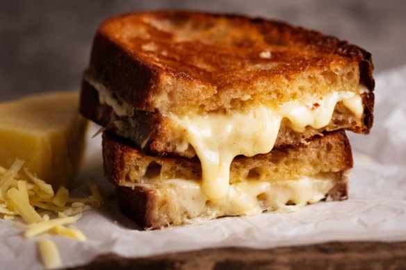 It’s big, and it’s cheesy: The ultimate cheese toastie. 