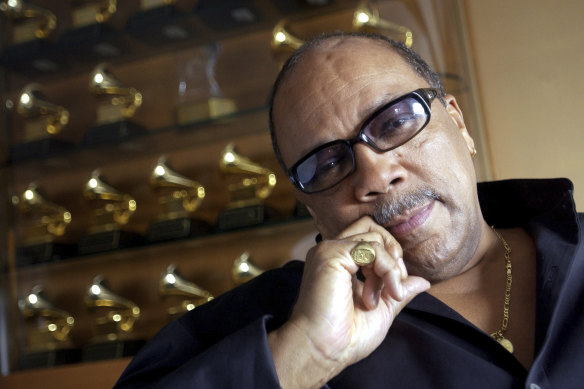  Legendary musician Quincy Jones among his many Grammy awards.