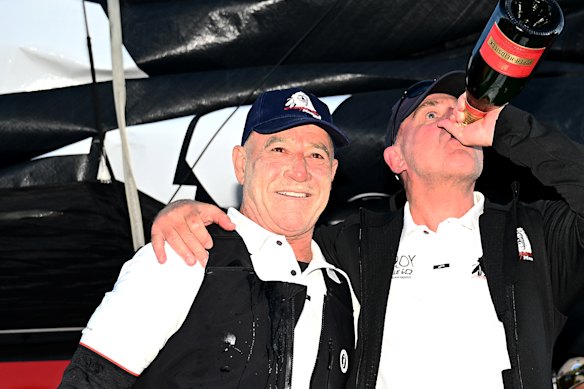 James Mayo and Matt Allen celebrate their victory.