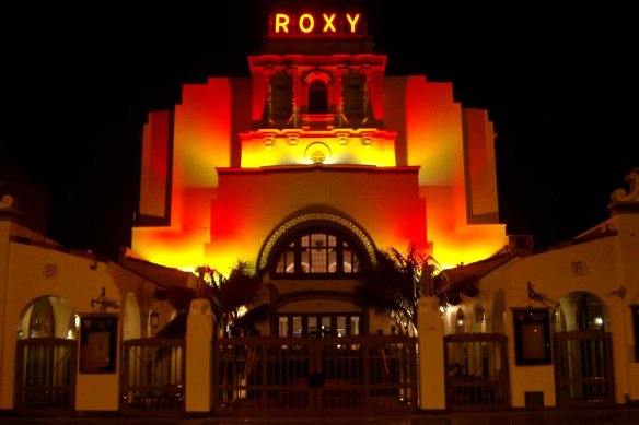 The ornate Spanish-styled Roxy Theatre.