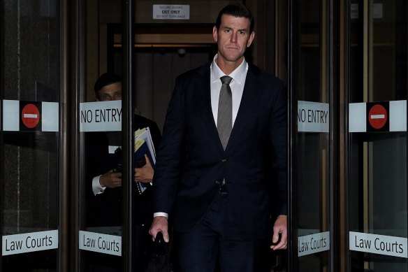 Ben Roberts-Smith leaving the Federal Court in Sydney last year. 