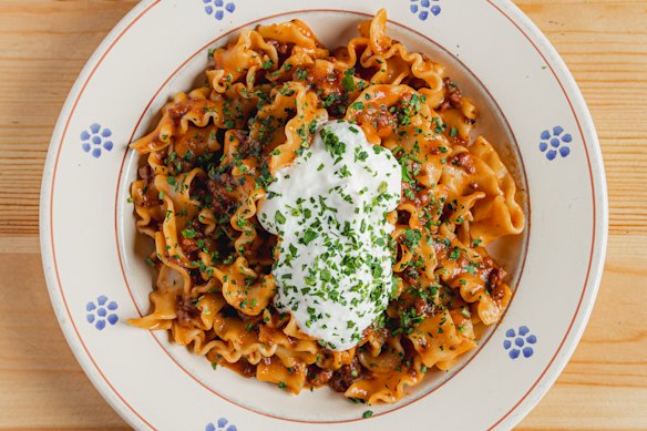 Mafaldine pasta at Alba.