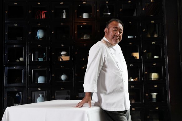Chef Tetsuya Wakuda at his Kent Street restaurant in 2018.