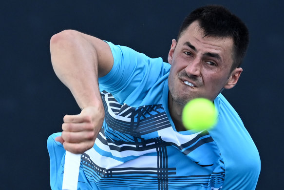 Bernard Tomic lost in straight sets to Denis Shapovalov.