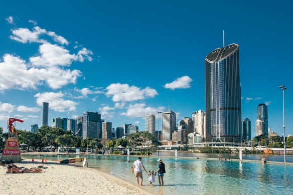 It might be packed in summer, but Streets Beach has got to be one of Brisbane’s biggest brags. 