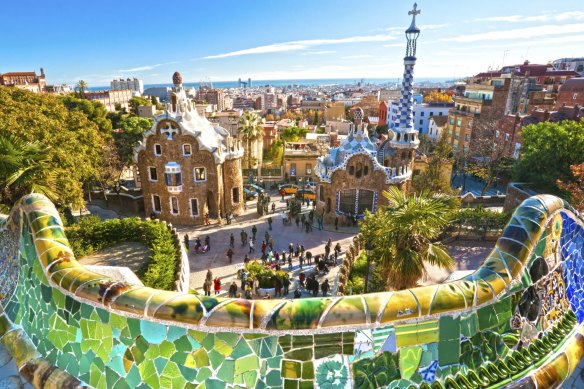 Park Guell in Barcelona, Spain. 