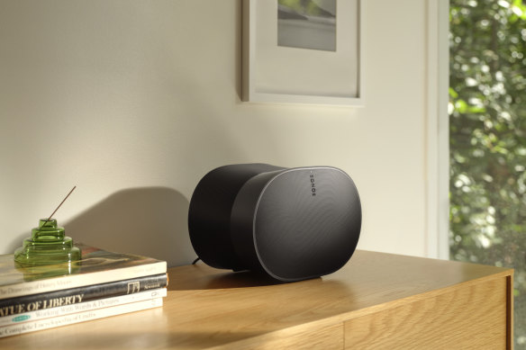 The Sonos Era 300 is a big speaker with an unusual pinched design.