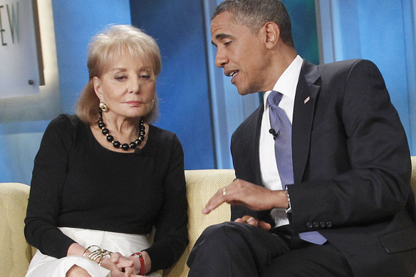 President Barack Obama speaks to Barbara Walters during his guest appearance on The View in 2010.