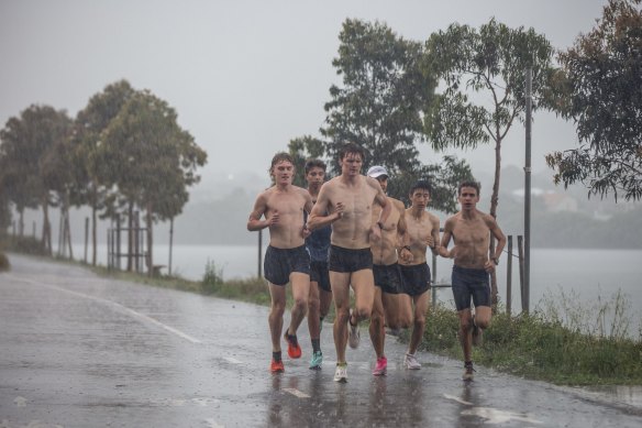 Runners braved the rain on the Bay Run at Haberfield this week.