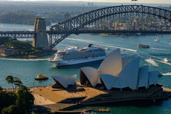 The Viking Sun in Sydney Harbour: Demand for berths in Sydney is tight.