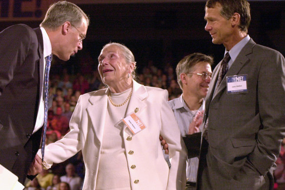 Sam Walton created Walton empire pictured here are son Rob, wife Helen and son John Walton in 2001.