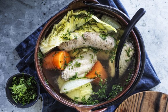 Three cheers for simmering beef or chicken in a really good broth.