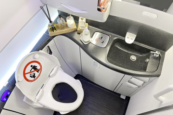 It’s a myth that waste in the toilet gets sucked out of the aircraft, though leaks can occur.