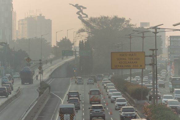 The smog is so thick that doctors have urged residents to wear masks and avoid walking outdoors.