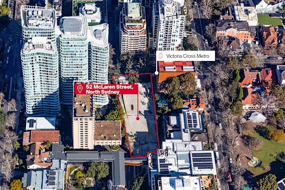 The site near Victoria Cross Metro Station.