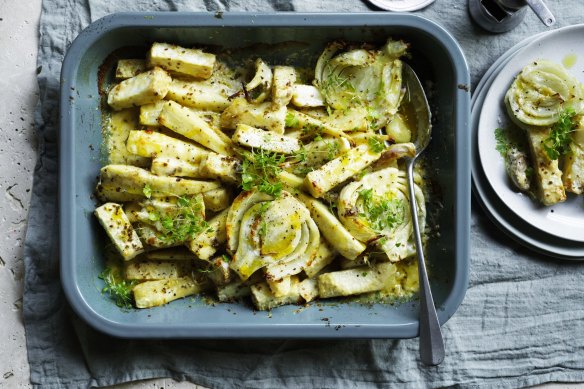 Karen Martini's roasted celeriac, parsnips and fennel