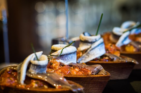 Pintxos at Plaza Nueva, Bilbao. “Dining is intensely regional.” 