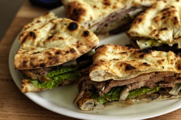 Fun for the whole family: Da Orazio’s heaving porchetta sandwich.