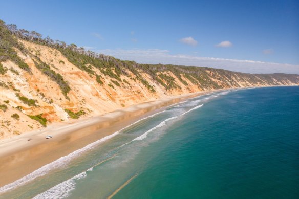  Queensland’s Rainbow Beach lives up to its moniker with multi-coloured sand.