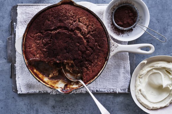 Adam Liaw's self-saucing tiramisu pudding