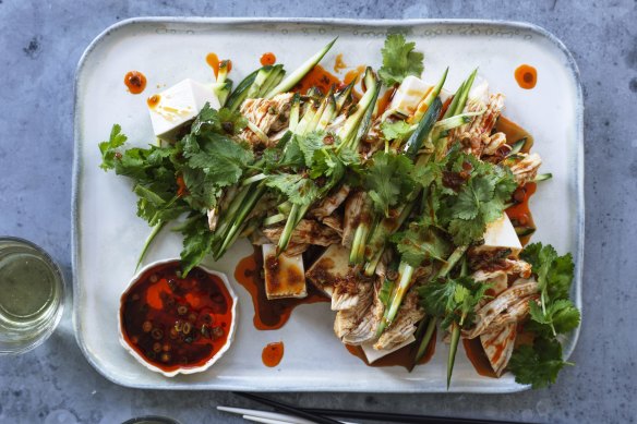 Neil Perry’s poached chicken and silken tofu salad.