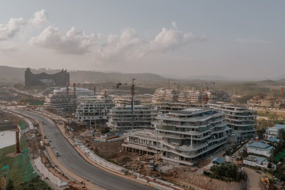 Buildings under construction.