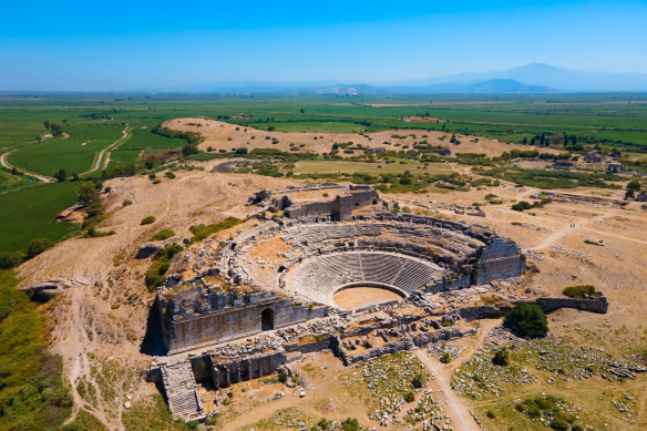 Historic Theatre of Miletus ruins.