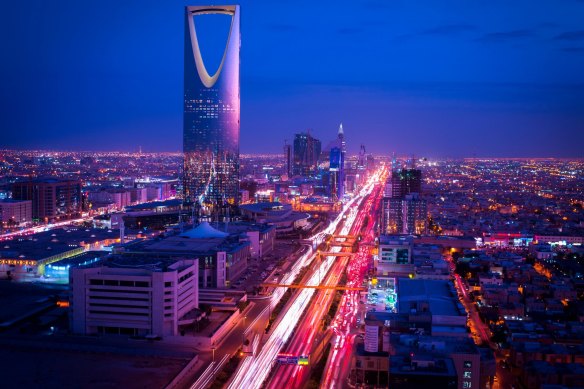 Riyadh at night.