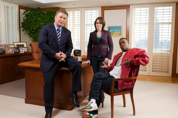 Alec Baldwin, Tina Fey and Tracy Morgan in 30 Rock: one of the premier comedies of this century.
