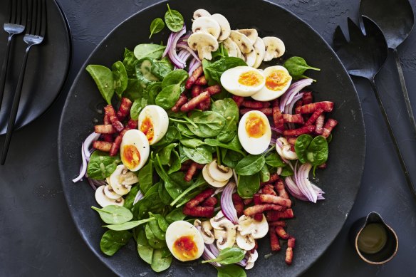 Adam Liaw’s American spinach salad features many of the “friends” listed below.