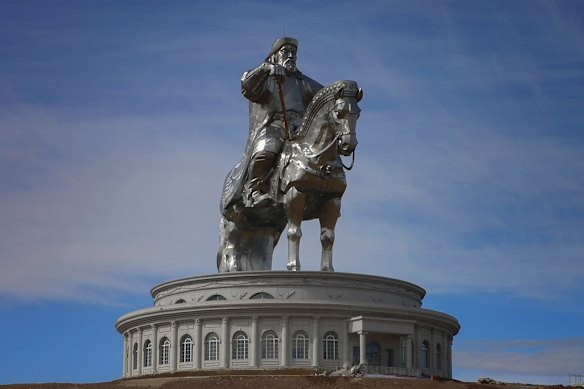 A statue of Genghis Khan, founder of the Mongol empire.