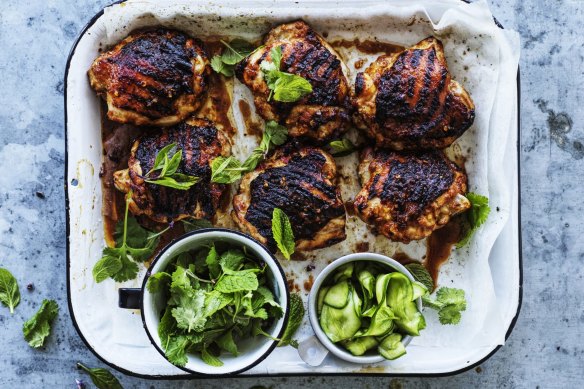 Barbecue chicken and salad is a go-to home meal for chef Clare Smyth.