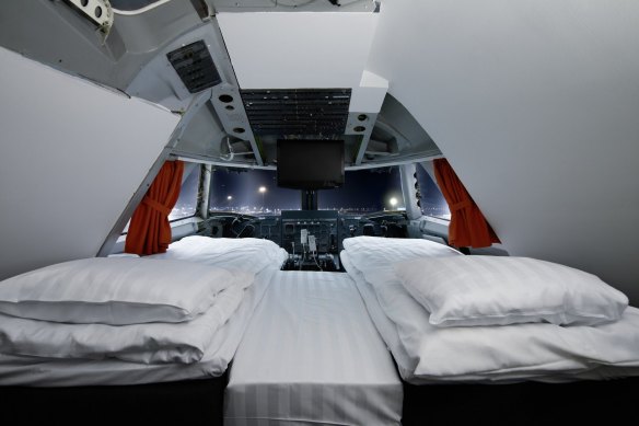 Sleep in a Boeing 747 in Stockholm.