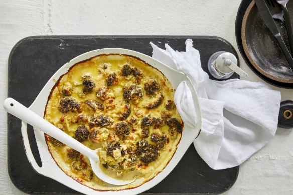 Adam Liaw's broccoli and caramelised onion gratin