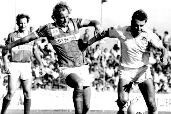 John Kosmina (right) led Hakoah Sydney City to three NSL titles.